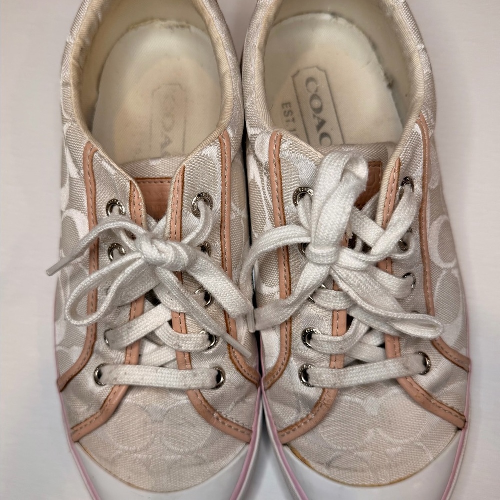Coach White and Tan Sneakers